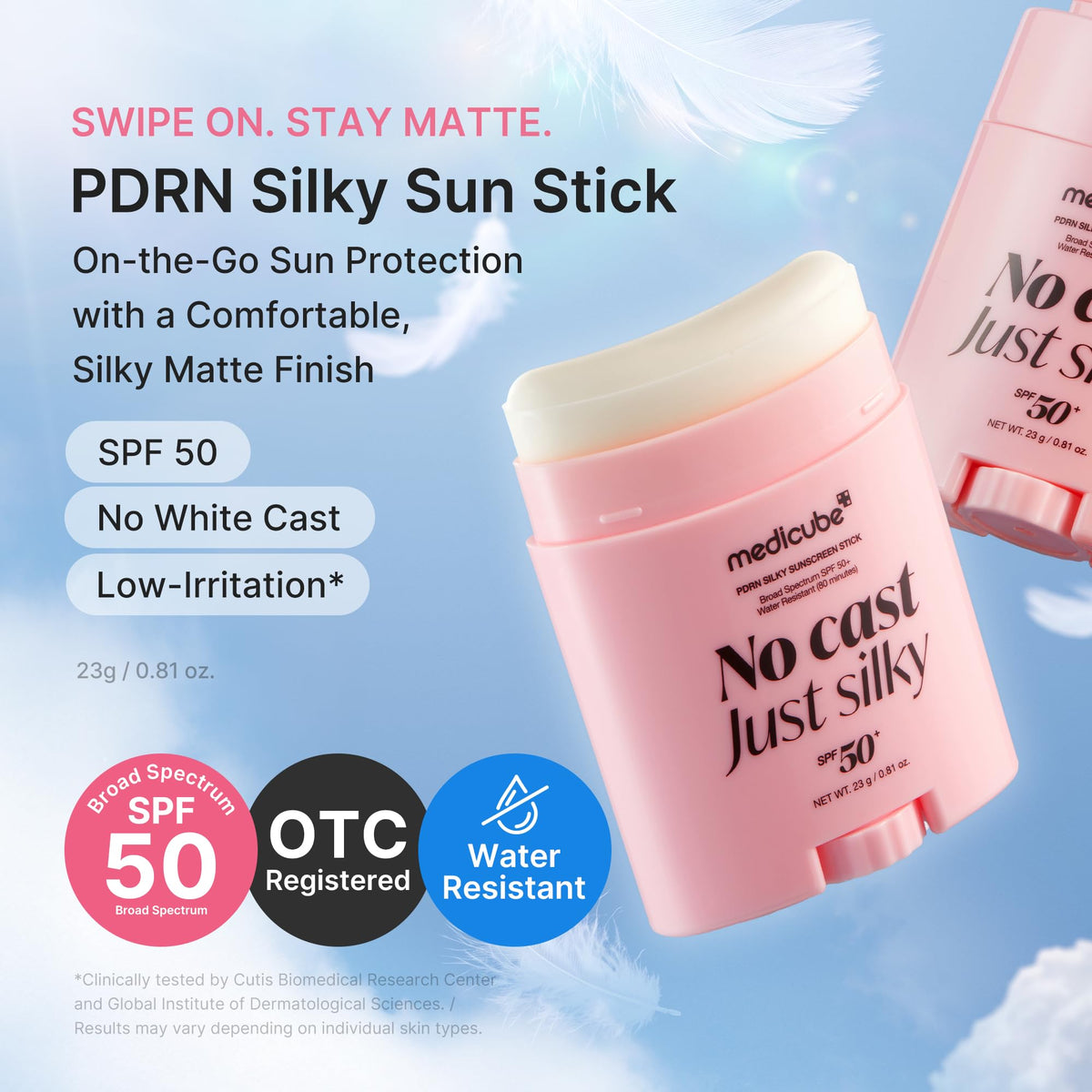 Medicube PDRN Silky Sun Stick SPF 50 – Pore-Blurring, Lightweight & Non-Sticky Sunscreen