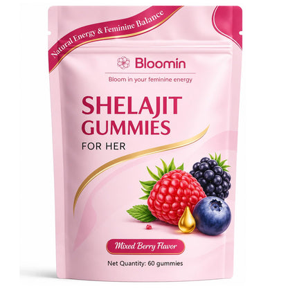 Botanic Vault Bloomin Shilajit Gummies for Women – Daily Wellness, Energy & Vitality Support, Herbal Berry, 60 Gummies