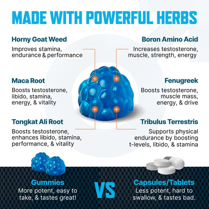 Men’s Testosterone Support Gummies – Male Vitality & Wellness Supplement