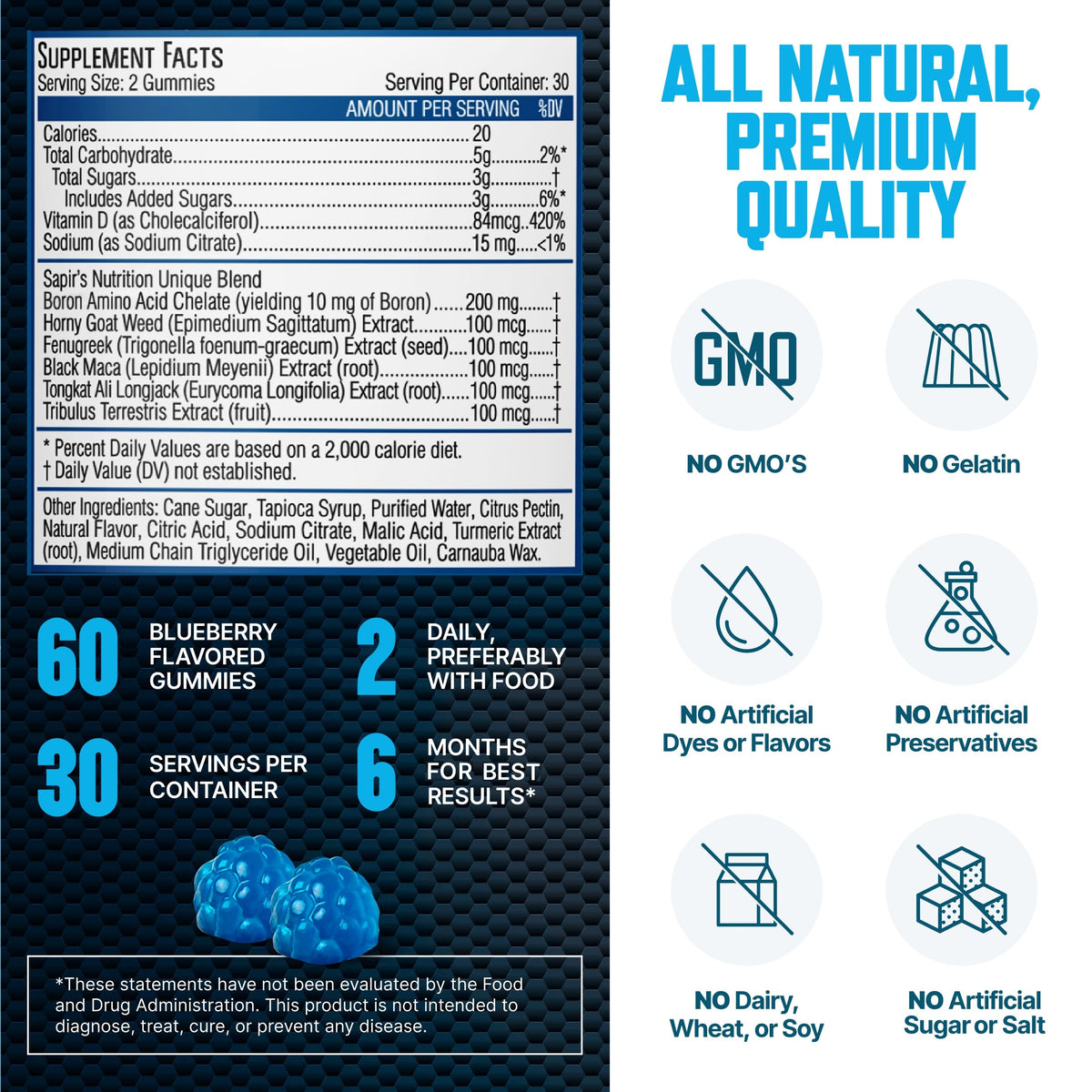 Men’s Testosterone Support Gummies – Male Vitality & Wellness Supplement