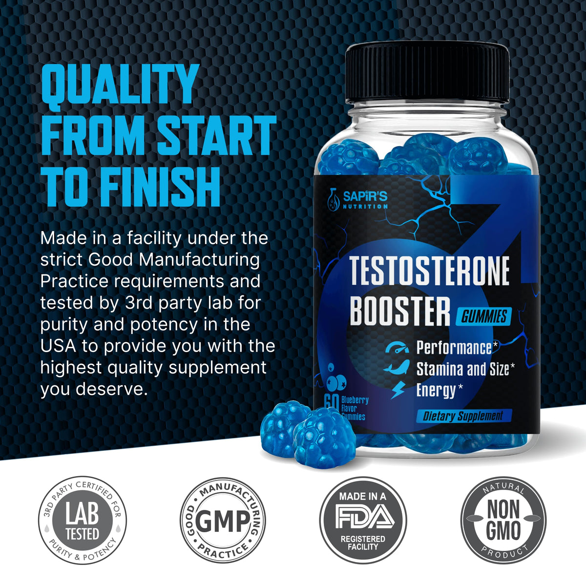 Men’s Testosterone Support Gummies – Male Vitality & Wellness Supplement